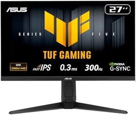 Resim ASUS TUF GAMING VG27AQML5A 27 HDR400 2K FAST IPS FreeSync VE G-SYNC UYUMLU 2560x1440 0.3ms 300Hz 300cd DP HDMI USB Hoparlör VESA 3YIL%95 DCI-P3,EYECARE, FLICKER-FREE,DÜŞÜK MAVİ, PİVOT, IŞIK Monitör 