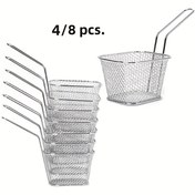 Resim 4/8 Adet Patates Kızartma Sepeti, Yemekler İçin Izole Edilmiş Kızartma Sepeti, Restoran Tavuk Kebap Sepeti, Fransız Fries Sepeti 