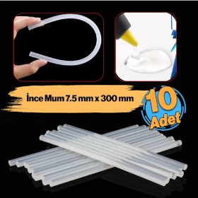Resim Ince Şeffaf Sıcak Mum Silikon 7.5mm 30CM 10 Adet Mikro Marka 