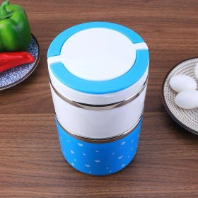 Resim Yemek Termosu 2li Tutacaklı Sefer Tası - Hiper 2 Katlı Yemek Termos 