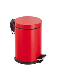 Resim Vinoks Premium Serisi 5 Litre Hacimli Paslanmaz Banyo-mutfak Pedallı Çöp Kovası Kırmızı, 5 Litre Kırmızı 