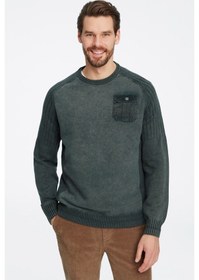 Resim Montenegro Vintage Cepli Erkek Kazak - Haki 