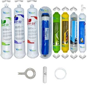 Resim Pemax Water Solutions Kapalı Kasa Su Arıtma Cihazı HFT 8'li ReVerse Osmosis Mebran Alkali-Mineral-Detox-Tatlandırıcı 