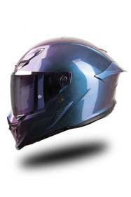 Resim DeadG Inferno Chatoyant Mor Kask ( Güneş Vizörlü ) 