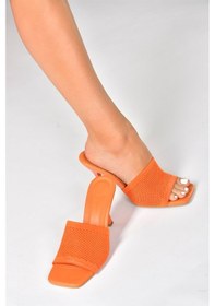 Resim Fox Shoes Turuncu Triko Kumaş Topuklu Kadın Terlik P590033357 