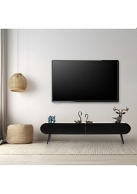 Resim Flora Dia /tv Ünitesi / Dekoratif Tv Ünitesi / Tv Sehpası / Tv Konsolu / Beyaz / Siyah 