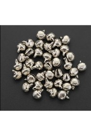 Resim OZN AKSESUAR gümüş parlak kulplu çan zil hayvan tasma zili amigurumi zil kına gecesi tef yapımı zili 12mm 50 adet 