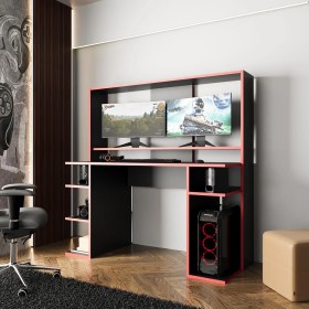 Resim Bimossa Dante S8480 Oyuncu Masası Siyah Kırmızı 140 cm 