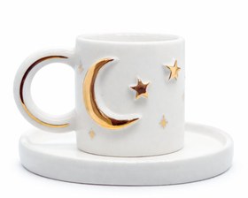 Resim Gold Luna 2'li Kahve Fincanı Seti - 90 ml - HAYIR 