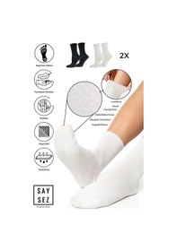 Resim Saysez Bambu Kaydırmaz Taban Silikon Hac Umre Tavaf Hamile Pilates Yoga Lastiksiz Siyah-beyaz Çorap Renkli 