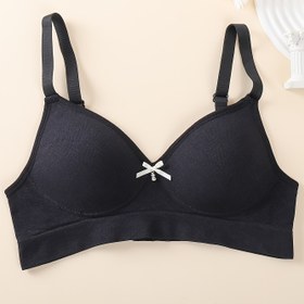 Resim Şık Kadınlar İçin Push-Up Sütyen - Dikişsiz, Dolgusuz, Naylon & Elastan Karışımı, Seksi Düz Renk Tasarımı 