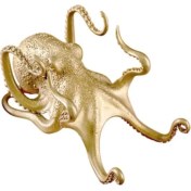 Resim GongtuShop Altın Tarzı Yeni Yaratıcı Pirinç Ahtapot Bilgisayar Telefonu Kalemlik Için Standı Komik Küçük Hayvan Şekli Süsler Hediye Ev Ofis Dekorasyon (Yurt Dışından) 