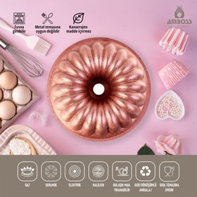 Resim Amboss Alya Döküm Kek Kalıbı Yanmaz Yapışmaz - Pink 26 cm 