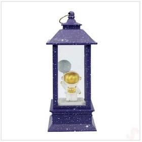 Resim Uçuşan Simli,12,5cm X 5cm Led Işıklı Astronot Fener Küre - A 