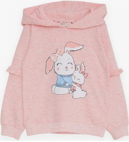 Resim Breeze Kız Çocuk Sweatshirt Tavşancık Baskılı 1.5-5 Yaş, Somon Melanj-somon Melanj Somon Melanj 