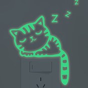 Resim Kararda Parlayan Kedi Duvar Stickerı - Modern Hayvan Baskısı, PVC, Yatak Odası, Oturma Odası ve Kreş Dekoru için Kolay Yapıştır & Soyma 
