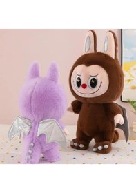 Resim Kahverengi Dragon Labubu Peluş Oyuncak Kanatlı Kuyruklu Seri Labubu Peluş Oyuncak 