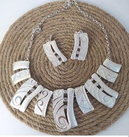 Resim Kolye Küpe Seti Rodyum Kaplama Antialerjik Kararmaz Kolye Takı Aksesuar 14203 