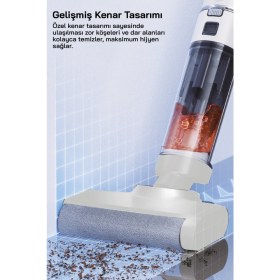 Resim Sinbo SFC-4101 Şarjlı Islak Kuru Süpürge Beyaz – Vakum + Mop + Yıkama, BLDC Motor 