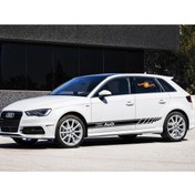 Resim MLH STORE Audi Yan Kapı Kesikli Şerit Sticker Etiket Modeli 