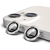 Resim Microcase Iphone 13 Kamera Camı Lens Koruyucu Halka Set Gümüş 