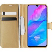 Resim Huawei P Smart S Kılıf Delux Leather Wallet Gold Microsonic