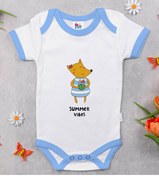 Resim Bitmeyen Kartuş Bk Kids Summer Vibes Tasarımlı Mavi Bebek Body Zıbın-1 