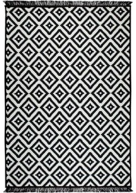 Resim Çift Taraflı Kilim Yolluk - Siyah Beyaz Piramit Desen 80x200 