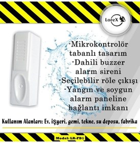 Resim Lorex Lr-Fd1 Su Baskın Basma Alarm Sıvı Kaçak Dedektörü 