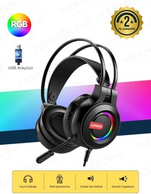 Resim G80B Siyah Kulak Üstü Kablolu RGB Işıklı Mikrofonlu Gaming Kulaklık 