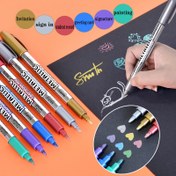 Resim Metalik Markör Kalemler, Su Geçirmez Hızlı Kuruyan Fiber Geniş Uçlu, Davetiyeler, İmza, Yıllık, Tebrik Kartları, İmzalar, Resim, DIY El Yazısı Kaligrafi, Solmayan, Kağıt, Kumaş, Deri, Plastik, Cam, Seramik, CD'ler İçin Uygun - Sanat Malzemeleri, El Sanatları Aletleri, Dikiş Aksesuarları 