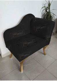 Resim aldagelsin Yeni Model Ters Kol Tekli Köşe Koltuğu Josefin Bench Gold Ayak 