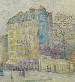Resim 3D Printed 'Boulevard de Clichy' by Claude Monet: Textured Art Reproduction - "55"x66" in /140x169 cm / Vintage Gold Frame 