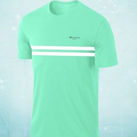 Resim POSEIDONSTORM Erkek Su Yeşili Dri-fit Kumaş Baskısız Bisiklet Yaka Sporcu T-shirt S-3xl 