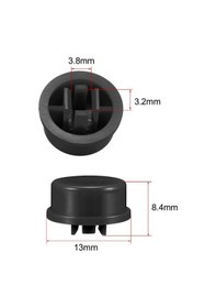 Resim Tact Switch Kapağı Yuvarlak Siyah - 12X12X7.3Mm İle Uyumlu 