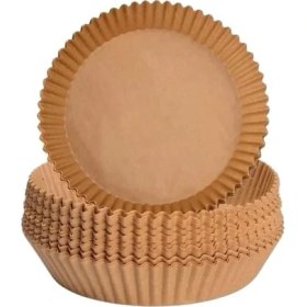 Resim 50 Adet Air Fryer Pişirme Kağıdı Tek Kullanımlık Hava Fritöz Yağ Geçirmez Yapışmaz Yuvarlak Tabak Model Pvc 