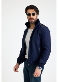 Resim Franko Armondi Klasik Erkek Deri Ceket E48-kd-2901-24134 Lacivert 