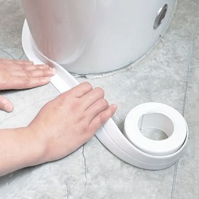 Resim 1/2 Rulo Kendinden Yapışkanlı Su Geçirmez Kir Giderici Mühürleme Bandı - Mat Bitiş, Tekrar Kullanılabilir, Banyo, Mutfak, Duş, Tuvalet ve Duvar Köşeleri için İdeal - Temizlik Gereksinimleri, Banyo Mühürleme Bandı | Modern Banyo Aksesuarı | Tekrar Kullanılabilir Mühürleme 