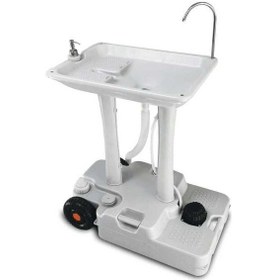 Resim Porvaletti Tekerlekli Portatif Lavabo, 30L Temiz Su Tanklı 