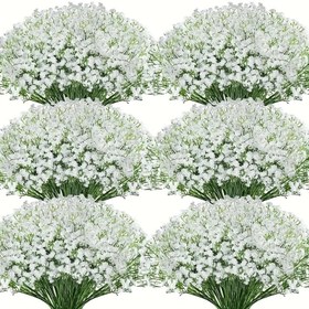 Resim 300 adet Şık Yapay Gypsophila Buketi - Düğünler, Tatiller ve Ev Dekorasyonu için Gerçekçi Beyaz Plastik Çiçekler - Masa Ayarları, Ofis ve Açık Bahçeler için Mükemmel - Konteyner Dahil Değildir, Çiçek Süslemeleri 