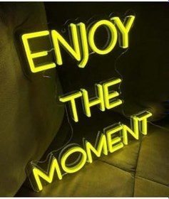 Resim Enjoy The Yazı Neon Led Tabela Dekoratif Aydınlatma Kafe Dekor 50X50Cm, moment 