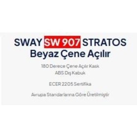 Resim Sway 907 Stratos B-707 Çene Açılır Kask Beyaz 