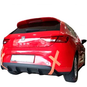 Resim plastik body kit Seat Leon Mk3 5f (2013-2016) Style Uyumlu Custom Arka Tampon Eki - Difüzör (plastik) 