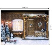 Resim Pazly Noel Fotoğraf Fonu - Polyester Bebek Çocuk Portreleri İçin Parti Arka Planı, 2.1x1.5m, W-192/...w-7329 