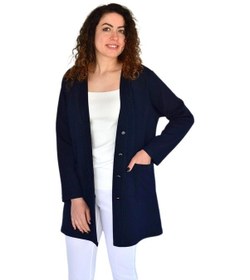Resim Kadın Anne Mevsimlik Düğmeli Cepli Hırka Bgl-st04313 Lacivert 