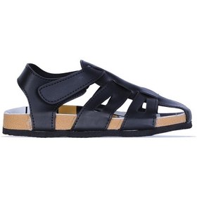 Resim Gezer 00156 Siyah Cırtlı Yazlık Erkek Çocuk Sandalet Siyah 