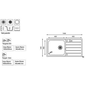Resim Ukinox Hs 100 Düz Sol Damlalıklı Eviye 