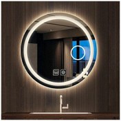 Resim GLOBAL LED MIRROR 75 Cm Makyaj Aynalı Dokunmatik Tuşlu Buğu Yapmayan Ledli Yuvarlak Banyo Aynası 