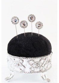 Resim 4 Lü Oval Ekru Taşlı Eşarp İğnesi. Şal İğnesi. Türban İğnesi. Başörtü İğnesi. Eşarp Ve Şal İğnesi. Gümüş 