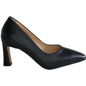 Resim Platin Siyah Kadın Stiletto Ayakkabı 
